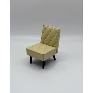 1:24 Scale Miniature MCM Armchair, Dollhouse Chair, Doll Furniture Cream